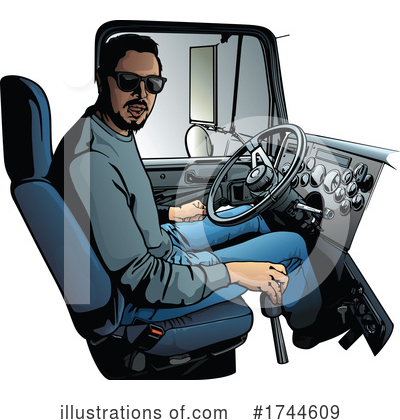 Royalty-Free (RF) Trucker Clipart Illustration by dero - Stock Sample #1744609