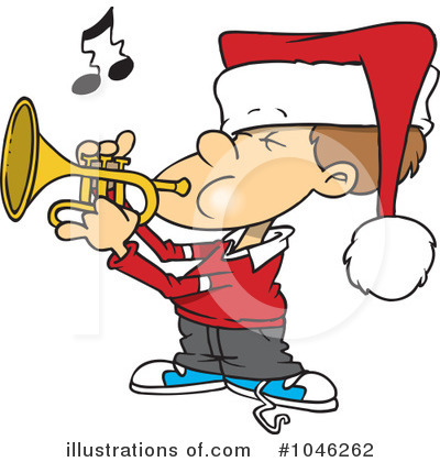 Royalty-Free (RF) Trumpet Clipart Illustration by toonaday - Stock Sample #1046262