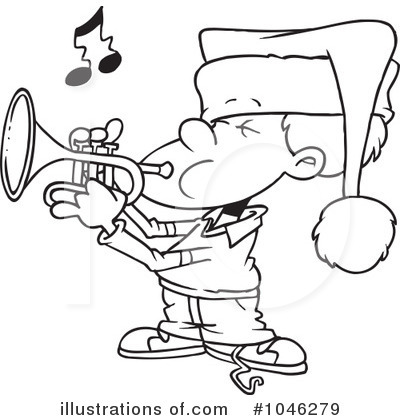 Royalty-Free (RF) Trumpet Clipart Illustration by toonaday - Stock Sample #1046279