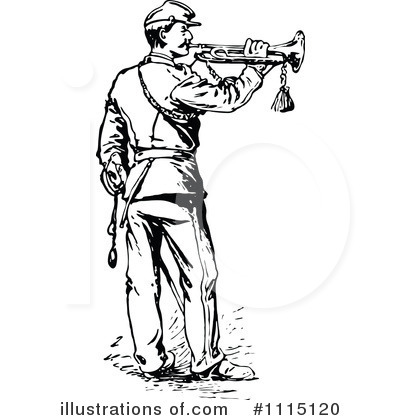 Royalty-Free (RF) Trumpet Clipart Illustration by Prawny Vintage - Stock Sample #1115120