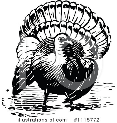 Royalty-Free (RF) Turkey Bird Clipart Illustration by Prawny Vintage - Stock Sample #1115772