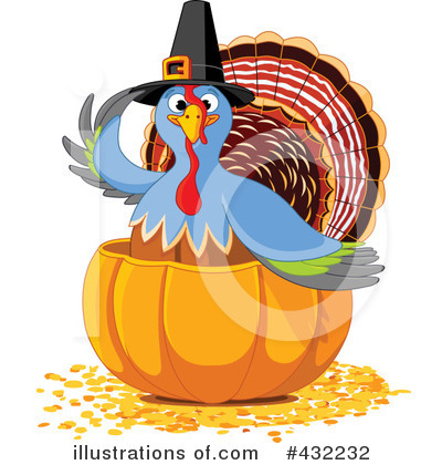Royalty-Free (RF) Turkey Bird Clipart Illustration by Pushkin - Stock Sample #432232