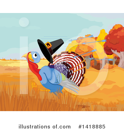 Thanksgiving Turkey Clipart #1418885 by Pushkin