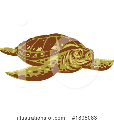 Royalty-Free (RF) Turtle Clipart Illustration by patrimonio - Stock Sample #1805083