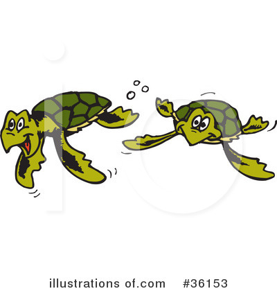 Royalty-Free (RF) Turtle Clipart Illustration by Dennis Holmes Designs - Stock Sample #36153
