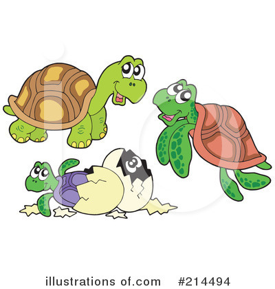 Royalty-Free (RF) Turtles Clipart Illustration by visekart - Stock Sample #214494