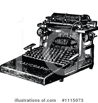 Royalty-Free (RF) Typewriter Clipart Illustration by Prawny Vintage - Stock Sample #1115073