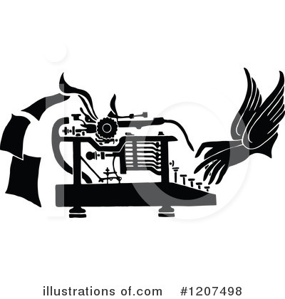 Royalty-Free (RF) Typewriter Clipart Illustration by Prawny Vintage - Stock Sample #1207498