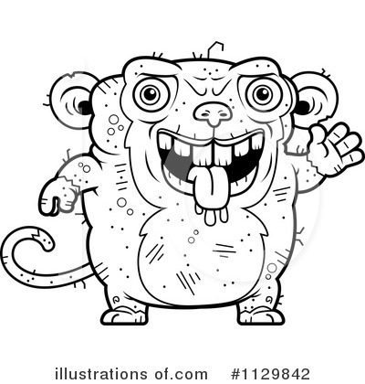 Royalty-Free (RF) Ugly Monkey Clipart Illustration by Cory Thoman - Stock Sample #1129842