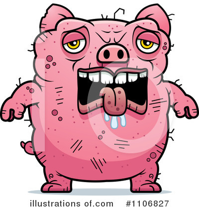 Royalty-Free (RF) Ugly Pig Clipart Illustration by Cory Thoman - Stock Sample #1106827