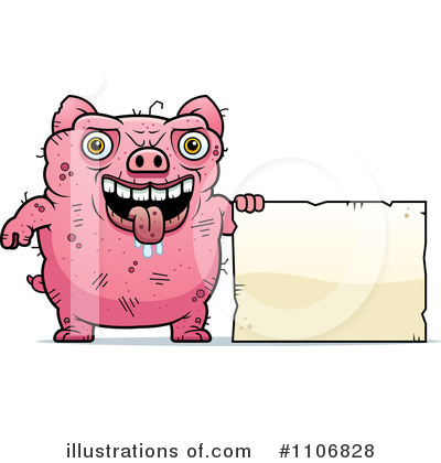 Ugly Pig Clipart #1106828 by Cory Thoman
