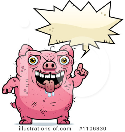 Ugly Pig Clipart #1106830 by Cory Thoman