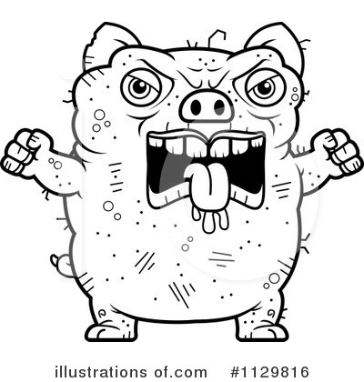 Ugly Pig Clipart #1129816 by Cory Thoman