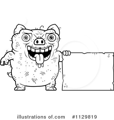 Royalty-Free (RF) Ugly Pig Clipart Illustration by Cory Thoman - Stock Sample #1129819