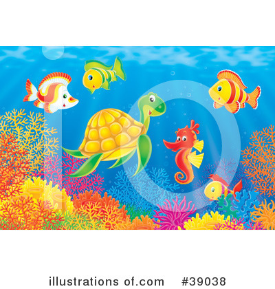 Royalty-Free (RF) Underwater Clipart Illustration by Alex Bannykh - Stock Sample #39038