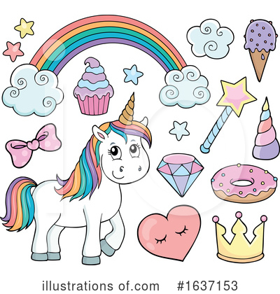 Royalty-Free (RF) Unicorn Clipart Illustration by visekart - Stock Sample #1637153