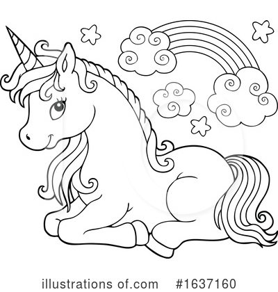 Royalty-Free (RF) Unicorn Clipart Illustration by visekart - Stock Sample #1637160
