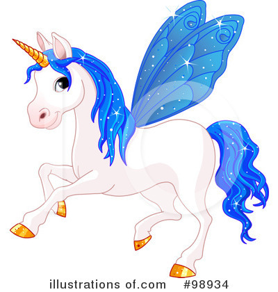 Royalty-Free (RF) Unicorn Clipart Illustration by Pushkin - Stock Sample #98934