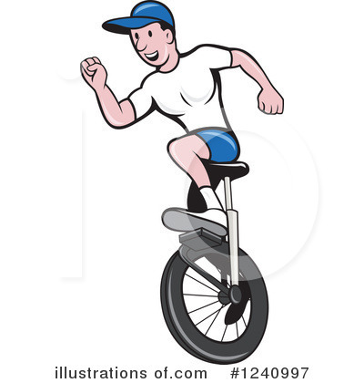 Royalty-Free (RF) Unicycle Clipart Illustration by patrimonio - Stock Sample #1240997