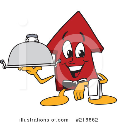 Royalty-Free (RF) Up Arrow Mascot Clipart Illustration by Mascot Junction - Stock Sample #216662