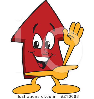Royalty-Free (RF) Up Arrow Mascot Clipart Illustration by Mascot Junction - Stock Sample #216663