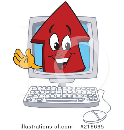 Royalty-Free (RF) Up Arrow Mascot Clipart Illustration by Mascot Junction - Stock Sample #216665