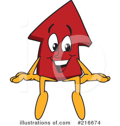 Royalty-Free (RF) Up Arrow Mascot Clipart Illustration by Mascot Junction - Stock Sample #216674