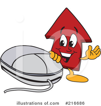 Royalty-Free (RF) Up Arrow Mascot Clipart Illustration by Mascot Junction - Stock Sample #216686