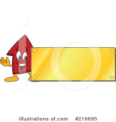 Royalty-Free (RF) Up Arrow Mascot Clipart Illustration by Mascot Junction - Stock Sample #216695