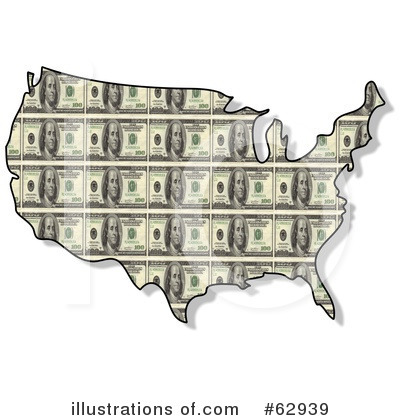 Royalty-Free (RF) Usa Map Clipart Illustration by djart - Stock Sample #62939
