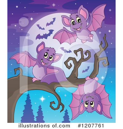 Royalty-Free (RF) Vampire Bats Clipart Illustration by visekart - Stock Sample #1207761