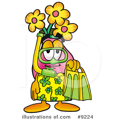 Royalty-Free (RF) Vase Of Flowers Clipart Illustration by Mascot Junction - Stock Sample #9224