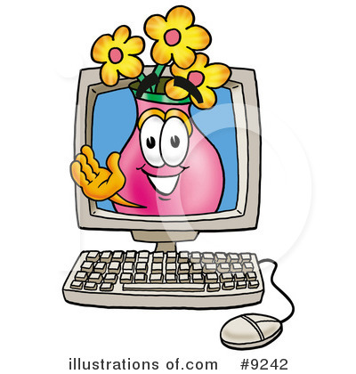 Royalty-Free (RF) Vase Of Flowers Clipart Illustration by Mascot Junction - Stock Sample #9242