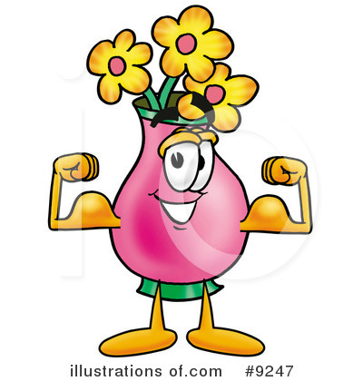 Royalty-Free (RF) Vase Of Flowers Clipart Illustration by Mascot Junction - Stock Sample #9247