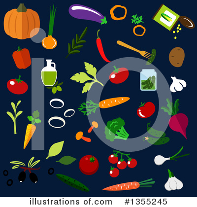 Royalty-Free (RF) Vegetable Clipart Illustration by Vector Tradition SM - Stock Sample #1355245