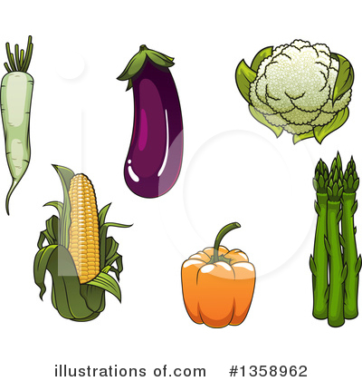 Royalty-Free (RF) Vegetable Clipart Illustration by Vector Tradition SM - Stock Sample #1358962