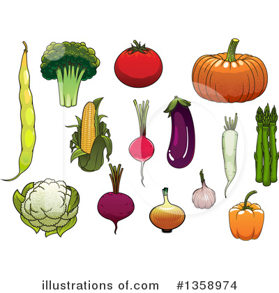 Royalty-Free (RF) Vegetable Clipart Illustration by Vector Tradition SM - Stock Sample #1358974