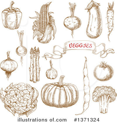 Royalty-Free (RF) Vegetable Clipart Illustration by Vector Tradition SM - Stock Sample #1371324