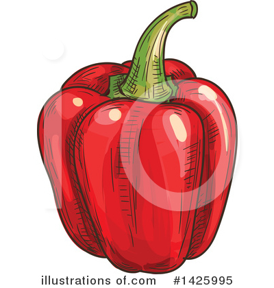 Red Bell Pepper Clipart #1425995 by Vector Tradition SM