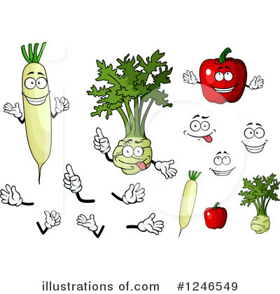 Royalty-Free (RF) Vegetables Clipart Illustration by Vector Tradition SM - Stock Sample #1246549