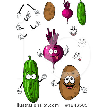 Royalty-Free (RF) Vegetables Clipart Illustration by Vector Tradition SM - Stock Sample #1246585