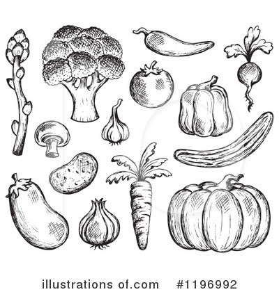 Royalty-Free (RF) Veggies Clipart Illustration by visekart - Stock Sample #1196992