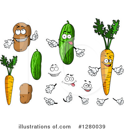 Royalty-Free (RF) Veggies Clipart Illustration by Vector Tradition SM - Stock Sample #1280039