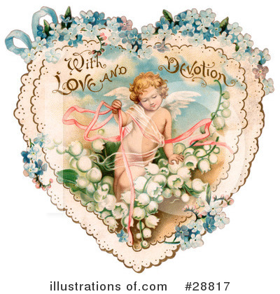 Royalty-Free (RF) Victorian Valentine Clipart Illustration by OldPixels - Stock Sample #28817