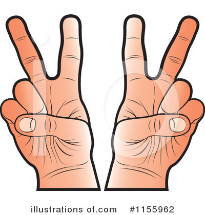 Royalty-Free (RF) Victory Hand Clipart Illustration by Lal Perera - Stock Sample #1155962
