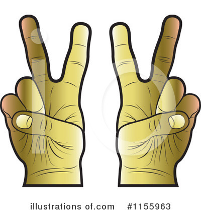 Royalty-Free (RF) Victory Hand Clipart Illustration by Lal Perera - Stock Sample #1155963