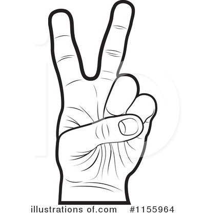 Royalty-Free (RF) Victory Hand Clipart Illustration by Lal Perera - Stock Sample #1155964