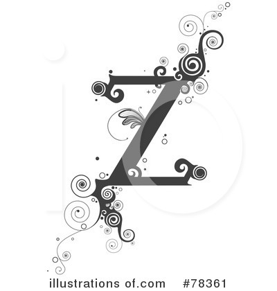 Royalty-Free (RF) Vine Letter Clipart Illustration by BNP Design Studio - Stock Sample #78361