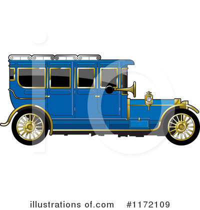 Royalty-Free (RF) Vintage Car Clipart Illustration by Lal Perera - Stock Sample #1172109