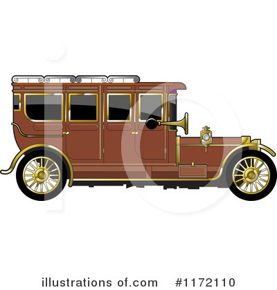Royalty-Free (RF) Vintage Car Clipart Illustration by Lal Perera - Stock Sample #1172110